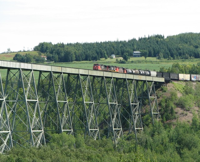 CN 305 on the Salmon River trestle